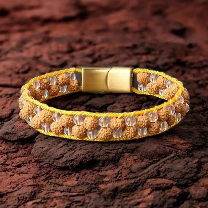 Rudraksha clear quartz bracelet for men