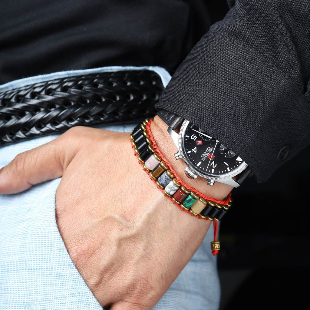 Pious Energy 7 Chakra Unblocking Tibetan Bracelet Wristband in wrist