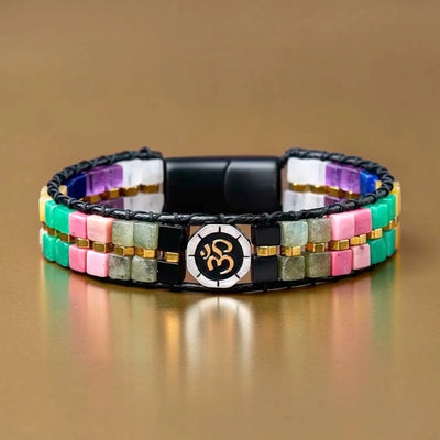 Pious Energy Aum 7 Chakra Stones Bracelet