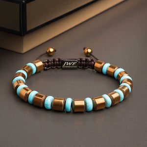 JWF [ Limited Edition ] A Pleasant Start Turquoise Hematite Tribal Bracelet