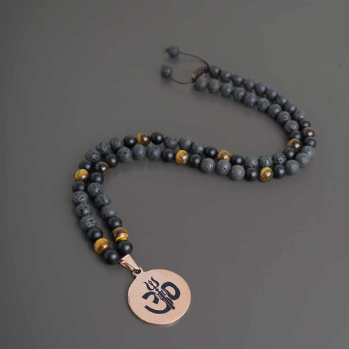 "The Power Of Act Now" Lava Tiger Eye Mahadev Mala