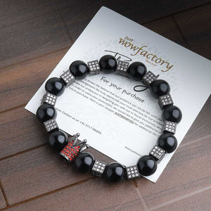 JWF [ LIMITED EDITION ] Visible Recognition Premium Obsidian Agate Bracelet