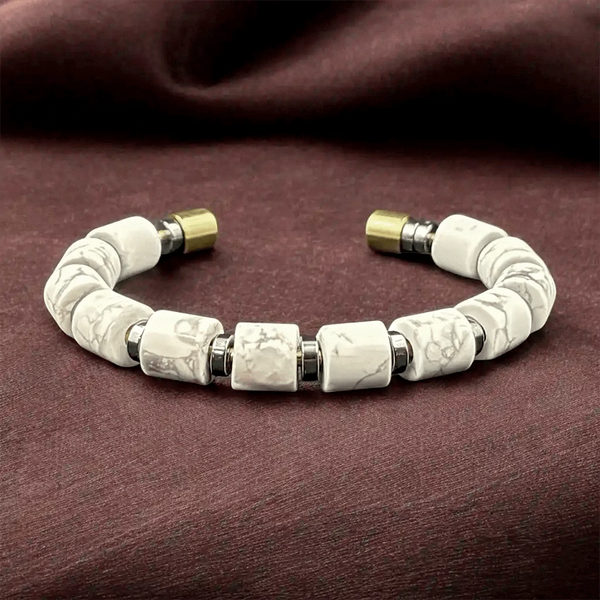 Prevailing Tranquility Premium Howlite Cuff Bracelet