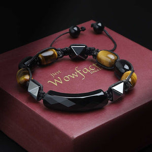 JWF™ Unbridled & Unleashed Tiger Eye Obsidian Agate Prism Bracelet