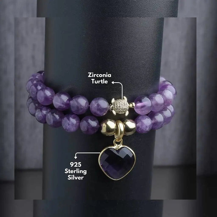 silver amethyst bracelet for women