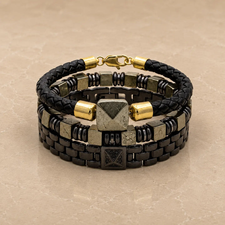The Capital Stack | Pyrite Men’s Bracelet Stack