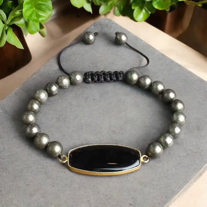 Pyrite bracelet for men