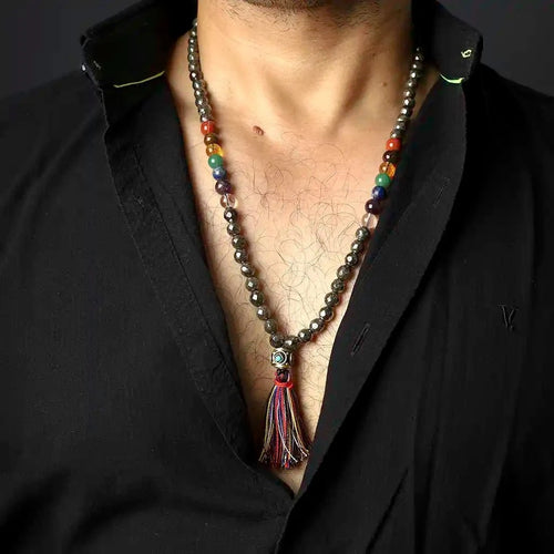 Continuity Of Good Karmas 7 Chakra Pyrite Wealth Mala
