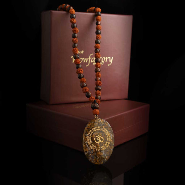 108 Rudraksha Aum Tiger Eye Mala