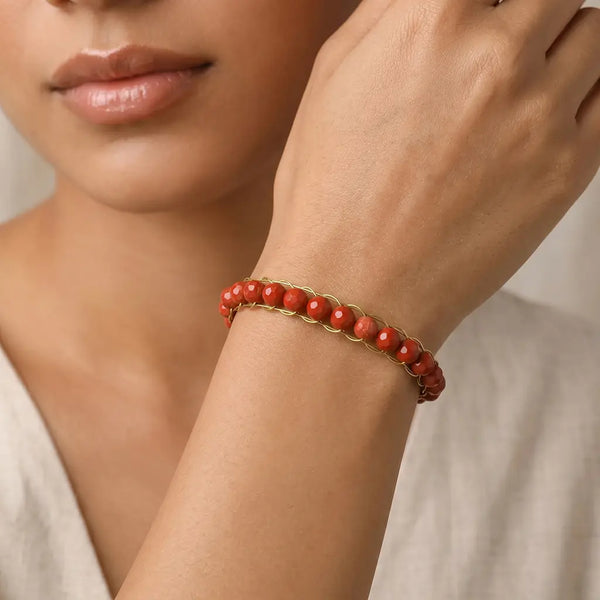 Steady Flame Red Jasper Bracelet for Women