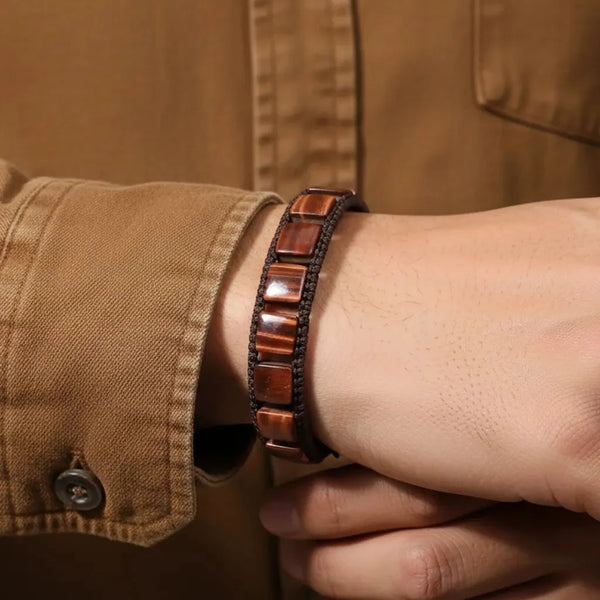 The Magnetic Personality Tiger Eye Flat-bead Bracelet