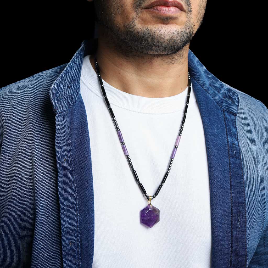 Amethyst healing stone shops necklace