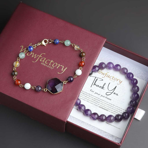 7 Chakra Amethyst Bracelet