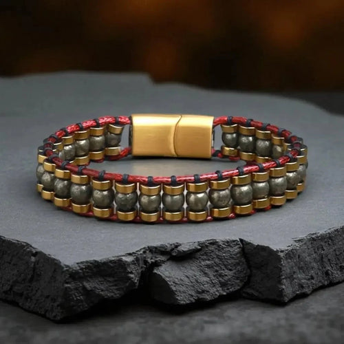 [ LIMITED EDITION ] Rise with Purpose – Pyrite Wristband Bracelet