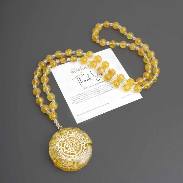 Self Appraising Ability 108 Citrine Sriyantra Mala