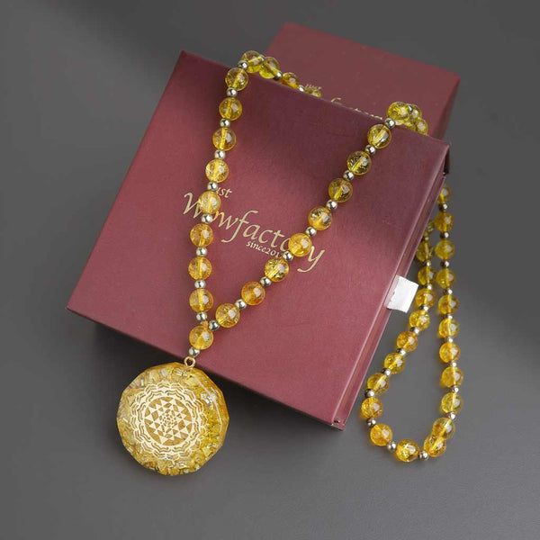 Self Appraising Ability 108 Citrine Sriyantra Mala