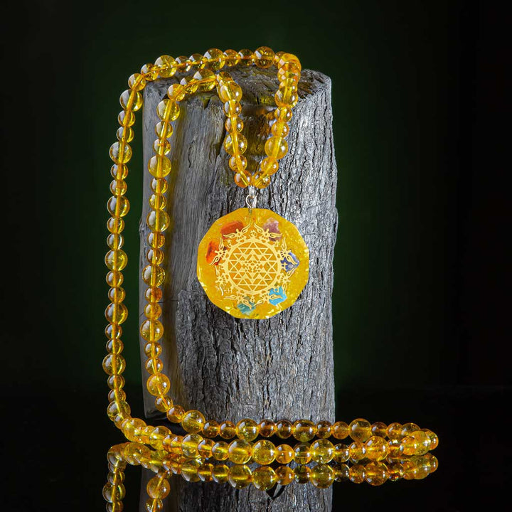 Self Appraising Ability 108 Citrine Sriyantra Mala