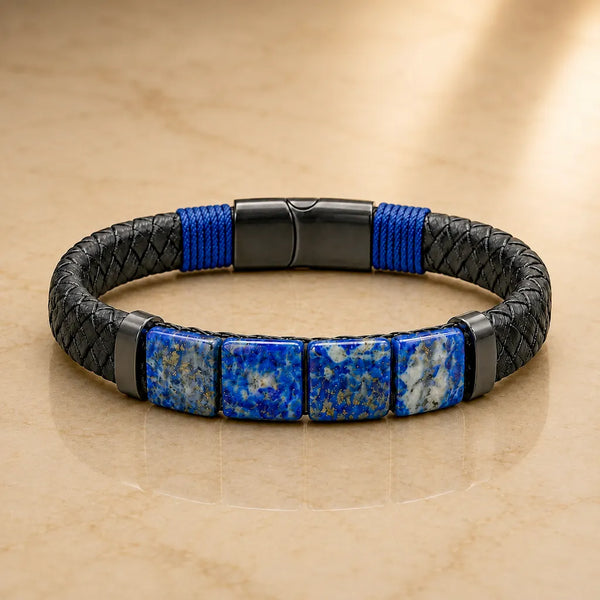 Self Expression Prism Cut Lapis Lazuli Flat bead Bracelet