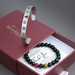 JWF ™ 'Law Of Continuity"  7 Chakra Yoga Stainless Steel Bracelet