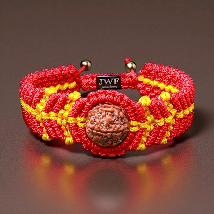 6 Mukhi Rudraksha Kalawa Thread Bracelet | Certified & Adjustable