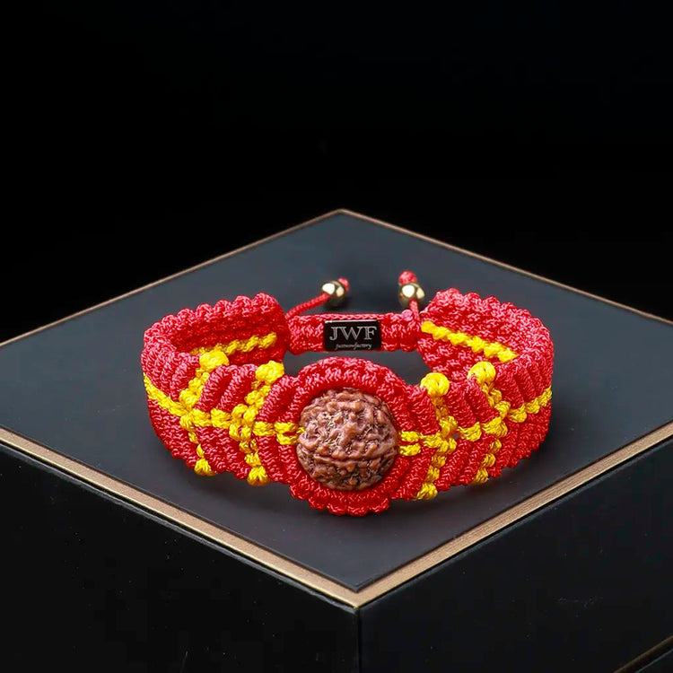 6 Mukhi Rudraksha Kalawa Thread Bracelet | Certified & Adjustable
