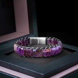 Spiritual Master Flatbead Amethyst Bracelet Wristband