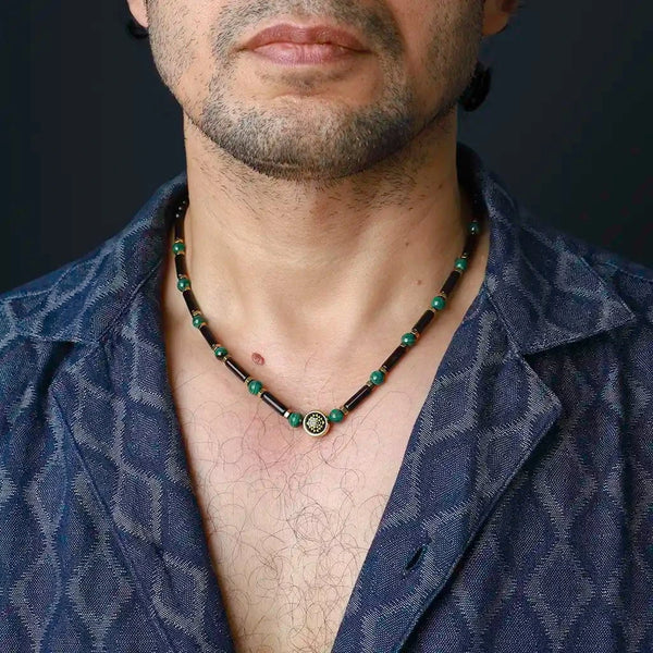 Magnanimous Approach Malachite Sriyantra Necklace