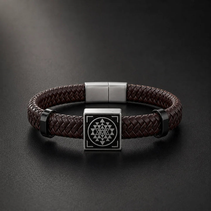 The Geometry of Success | Sriyantra Leather Bracelet