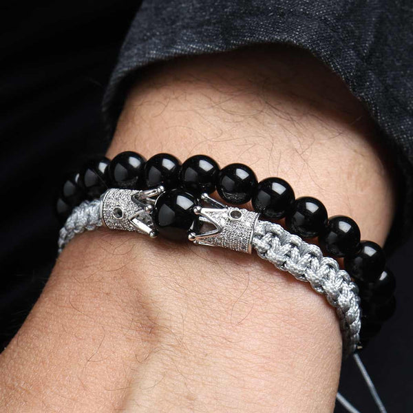 The Compassionate Path Obsidian & HandThreaded Bracelets Combo