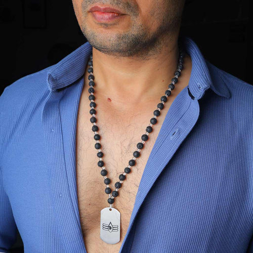 The Envy Destroyer 108 Mahadev Pendant Clear Quartz Mala Necklace