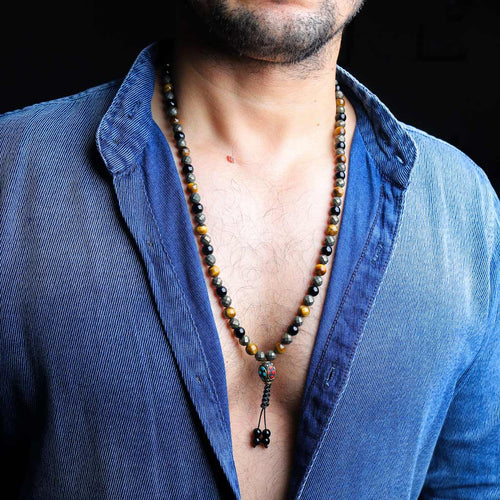 The Intangible Abundance Tiger Eye Pyrite Mala