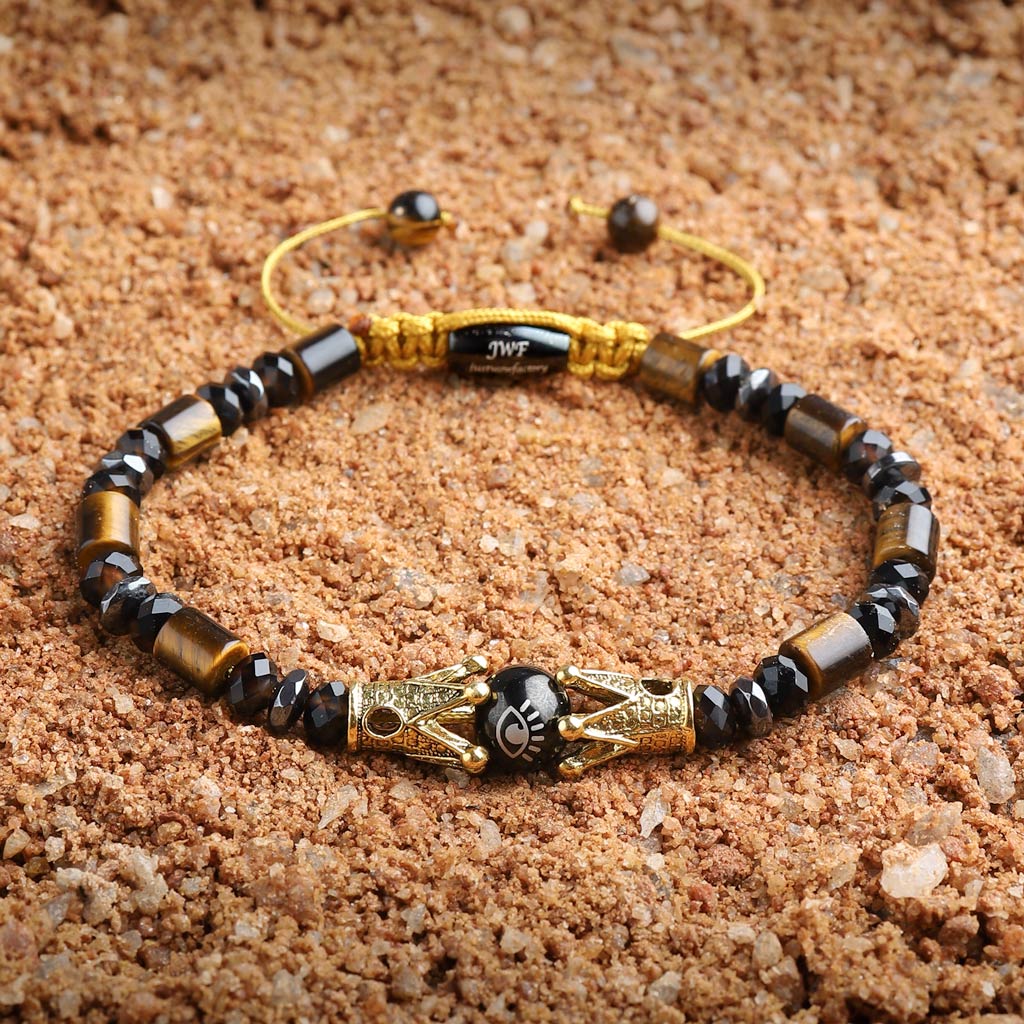 Returning Kindness Crown Tiger Eye Bracelet - Justwowfactory