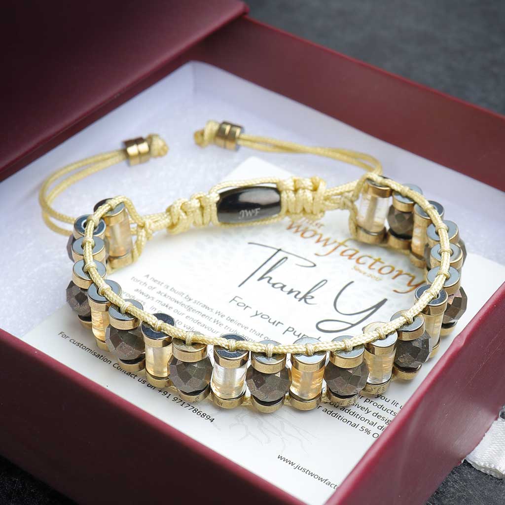 [ LIMITED EDITION ] The Worthiest Contributor Citrine Pyrite Tribal Bracelet