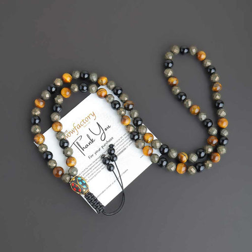 The Intangible Abundance Tiger Eye Pyrite Mala