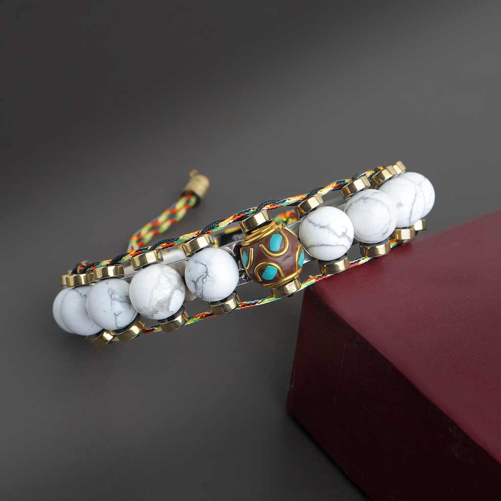 JWF™ The Rooted Patience & Calm Tribal Howlite  Bracelet