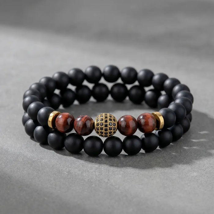 The Determination Red Tiger Eye Agate Pair Healing Bracelet