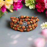 Dedicated Life Third Eye Rudraksha Tiger Eye Bracelet