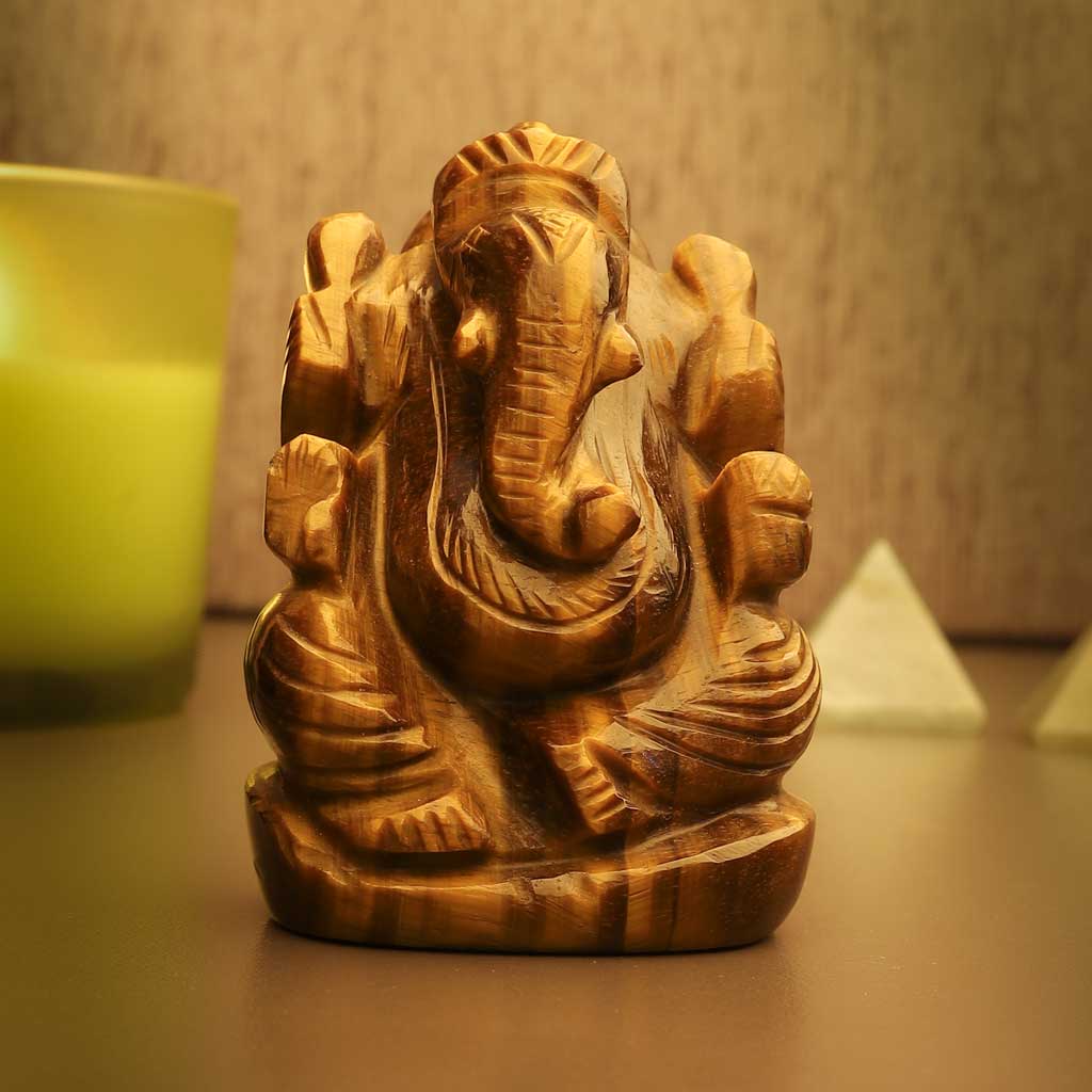 The Bliss &amp; Wisdom Giver Natural Stones Made Ganesha idol