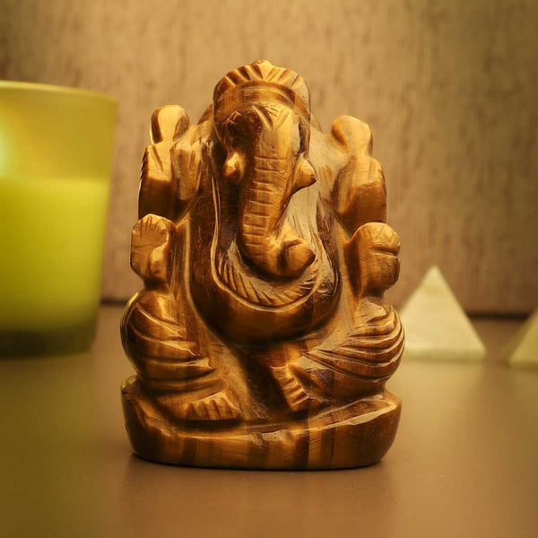 The Bliss & Wisdom Giver Natural Stones Made Ganesha idol