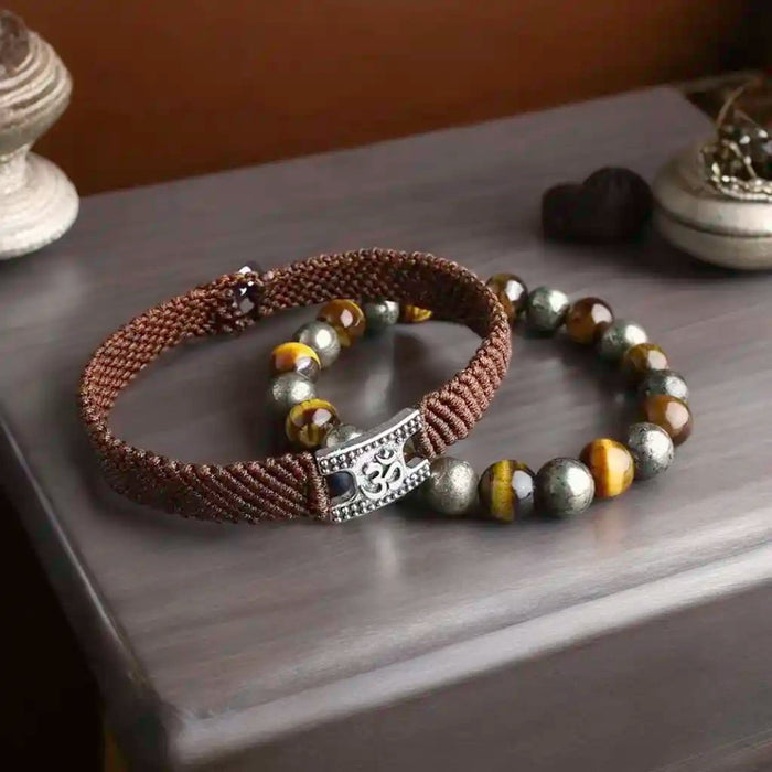 tiger eye and pyrite bracelet