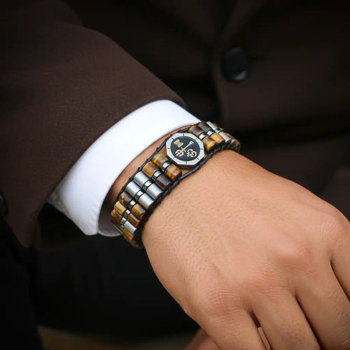 Trishakti Of Ompnipotent Shiva Tiger Eye Wristband