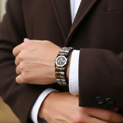 Trishakti Of Ompnipotent Shiva Tiger Eye Wristband