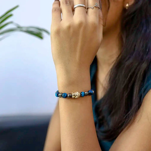 Path-Breaking Prosperity Pyrite Tiger Eye Buddha Bracelet