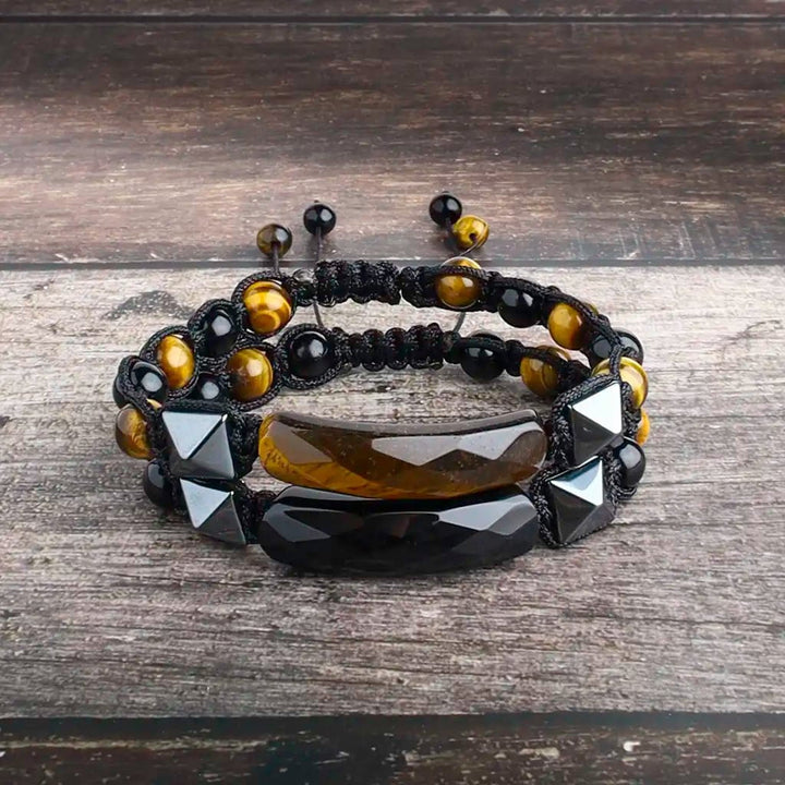 Unbridled & Unleashed Tiger Eye Obsidian Agate Prism Bracelet