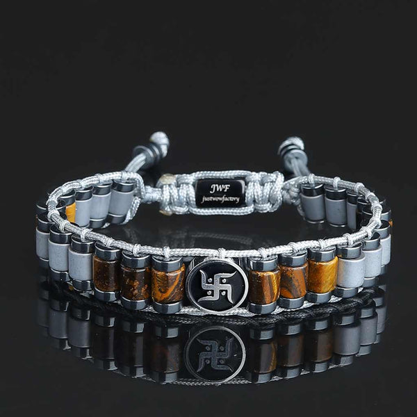 The Winning Streak Swastik Tiger Eye Bracelet