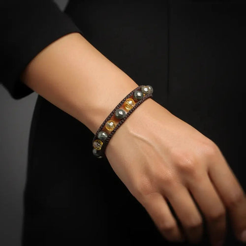 Vibrant Fortune Pyrite Citrine Bracelet