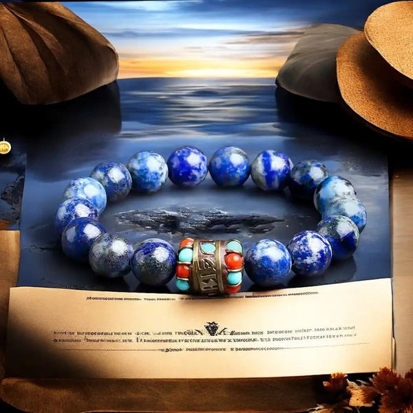 Lapis Lazuli tibetan bracelet for men