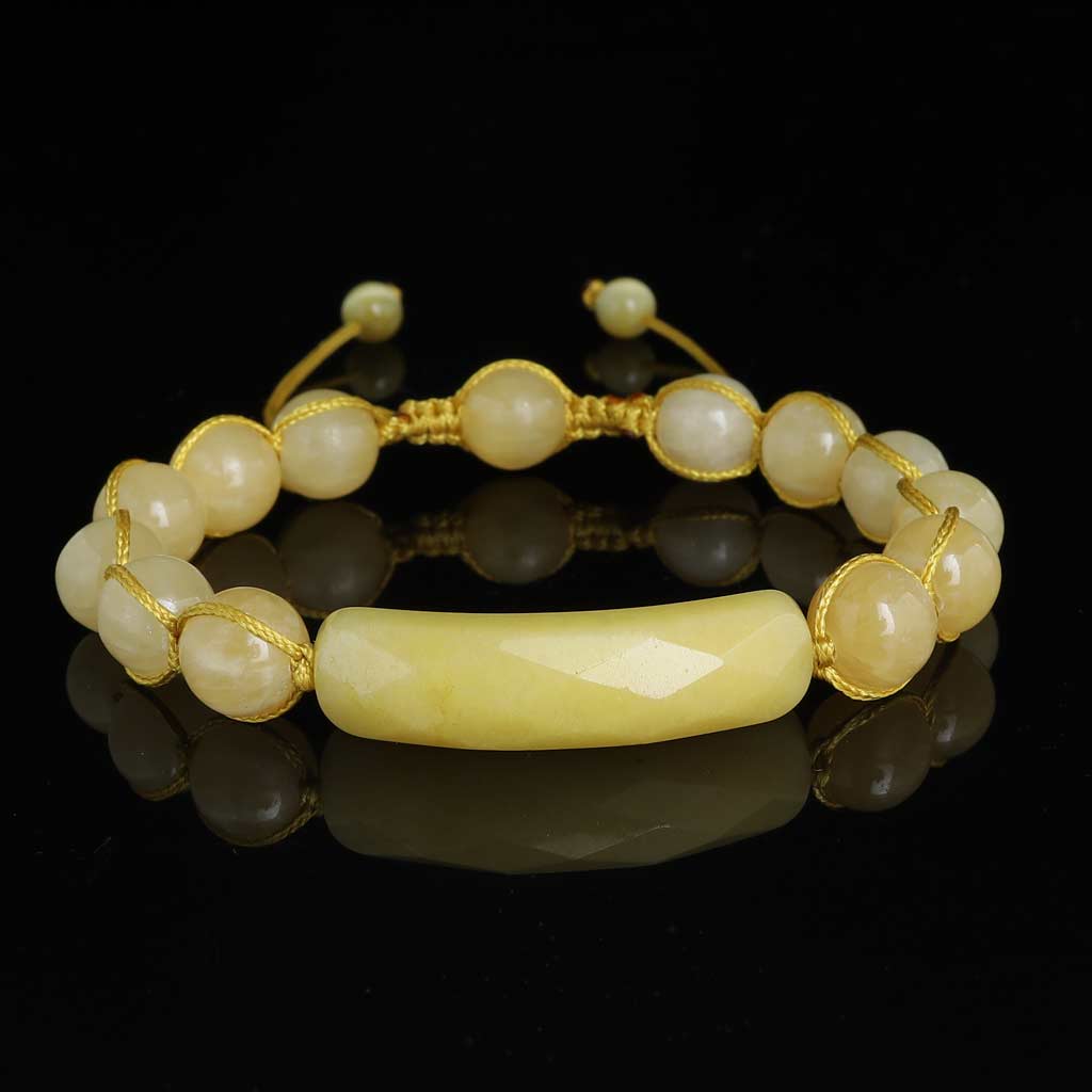JWF Inviting Prosperity Yellow Jade Calcite Bracelet