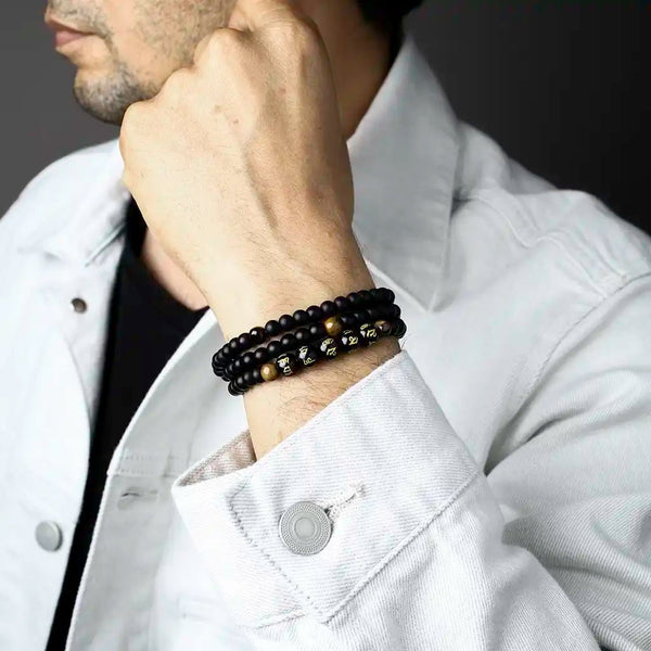 Black Beads Bracelet for Men