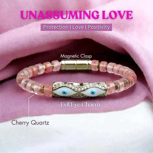 Unassuming love Evil Eye Cherry Quartz Bracelet